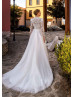 High Neck Beaded Ivory Lace Tulle Fancy Wedding Dress High Neck Beaded Ivory Lace Tulle Fancy Wedding Dress